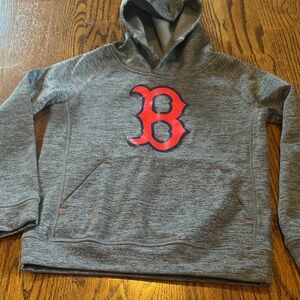 Majestic Heather Gray Pullover Hoodie with Red Accent